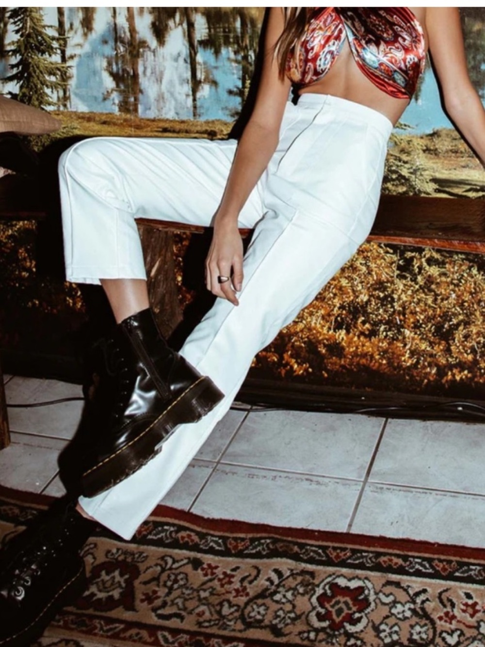 Princess Polly Encore White Faux Leather Pants